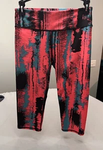 Fabletics Pants Size Small Mid Rise Abstract Leggings Capri Cropped 90s - Picture 1 of 13