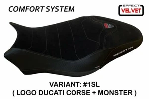 Ducati Monster 1200 - 1200S 2017 - 2018 Tappezzeria Italia Silver Seat cover - Picture 1 of 1