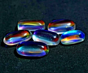 NATURAL RAINBOW COLOR MYSTIC QUARTZ 96.5 CT LOT OF 6 PCS BRAZIL GEMSTONE - Picture 1 of 4