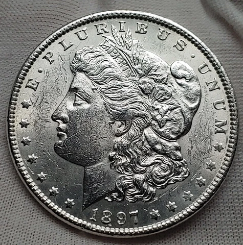 1897 Morgan Silver Dollar BU Very Nice Eye Appeal #A7 Cover