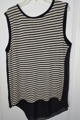 Bailey/44 Talla Med Rayas Negras y Beige con Espalda a Lunares y Base Negra Foto 1 de 4