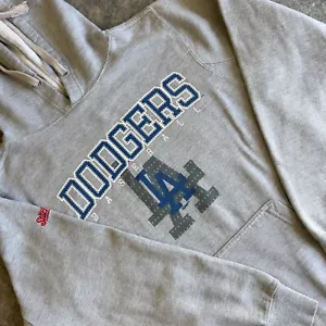 Los Angeles Dodgers Stitches Felpa con Cappuccio Uomo Grigio Medio Foderato in Pile Pullover MLB - Foto 1 di 9