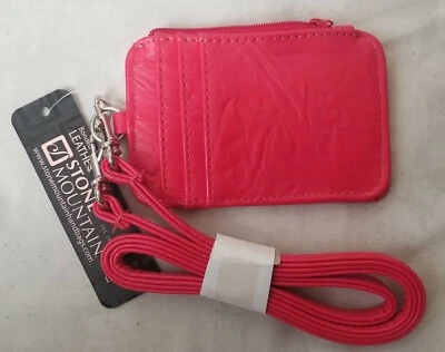 Cartera organizadora de cordón convertible de cuero Stone Mountain - roja Foto 1 de 3