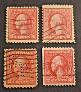 4 - 1920 US Stamp Scott #526/526b - 2 Cent - Washington - Used/NG/NH/VF - Picture 1 of 2