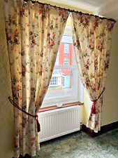 Dorma Country Diary Curtains W63" x L 70" Inc Linings with Ruby Barrel Tie Backs