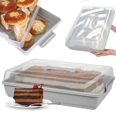 KADAX Kuchenbox mit Deckel, Kuchenbehälter, mit Beitrag, Grau - Bild 1 von 4