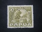 Papua+1932+4d+olive-green+SG135+FU