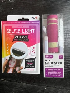 iPhone Selfie Clip On LED Light & Selfie Stick!Vanity Model Shoot OnlyFans Insta - Zdjęcie 1 z 2
