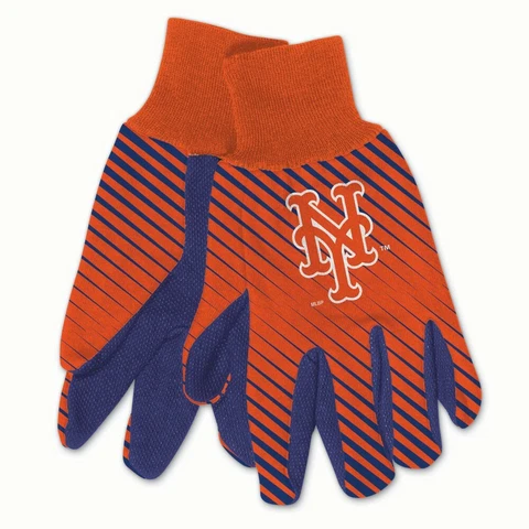 NEW YORK METS STRIPED UTILITY GRIPPER DOTS GLOVES NEW WINCRAFT Cover