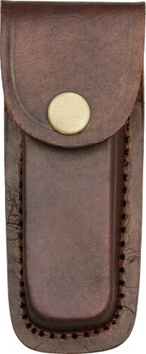 Pakistan Brown Leather Belt Sheath 203323-4 Made to fit folding knife up to 4" c - Image 1 of 1