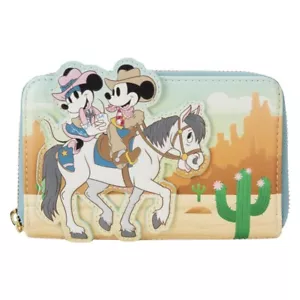 Officially Licensed Loungefly Disney Western Mickey & Minnie Zip Around Wallet - Picture 1 of 3