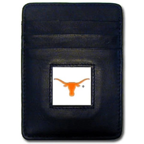 Texas 3D Logo Leather Money Clip Wallet (NEW) UT Longhorns Billfold NCAA Cover