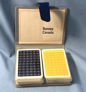 Lufthansa Airlines Dos Barajas Tarjetas de Juego Estuche de Plástico Azul Alemania - Imagen 1 de 2
