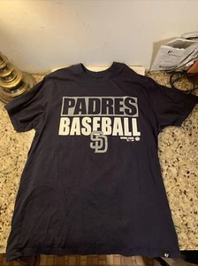 SAN DIEGO PADRES MLB T-SHIRT SIZE S ‘47 BRAND BLUE GREY WHITE NEW NO RETAIL TAG - Picture 1 of 7