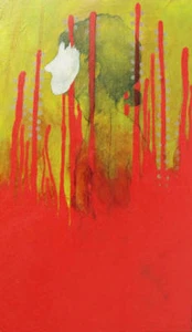 ORIGINAL CHIHO IWASE "In the Forest of Suffering and Pleasure" ACRYLIC PAINTING - Picture 1 of 1