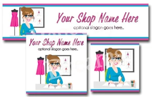 Diseño de pancarta publicitaria de tienda ebay y logotipo a juego - costurera diseñadora de moda - Imagen 1 de 1