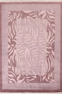 Nature Print Nepalese Oriental Area Rug Hand-knotted Wool Home Decor 8x10 Carpet - Picture 1 of 12