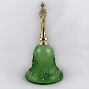 Vintage Frasco Perfume Tarro AVON Campana Cristal Verde Vidrio Tallado c.1970 - Imagen 1 de 5