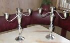 PAIR OF LARGE STERLING SILVER CANDELABRAS by DUCHIN CREATION 11-1/2” H