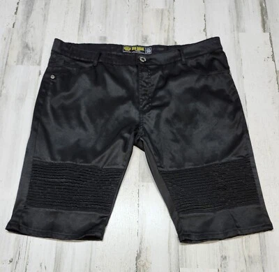 Pantalones Cortos Old Skool Hombres 38 Negros Sueltos Hip Hop Grunge Y2K Bermudas Foto 1 de 4
