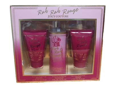 Juicy Couture Rah Rah Rouge 8 OZ Loción Niebla Fina Gel de Ducha 3 Piezas Set de Regalo Foto 1 de 4