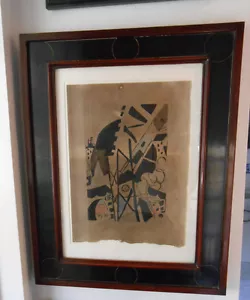 Jean Pougny (aka Ivan Puni) Russsian Avant Garde Mixed Media Art Work - Picture 1 of 7