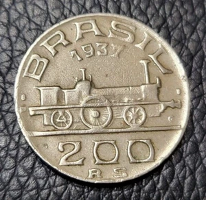 1937 Brazil 200 Réis Coin - Picture 1 of 2