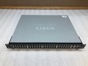 Cisco SF300-48P 48-Port 10/100 PoE Ethernet 2x SFP Smart Managed Network Switch - Picture 1 of 8