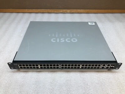 Cisco SF300-48P 48-Port 10/100 PoE Ethernet 2x SFP Smart Managed Network Switch - Image 1 of 4
