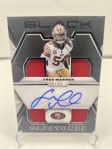 2023 Panini Black ON-CARD AUTO Fred Warner Capstones /99 QUAD PATCH 49ers