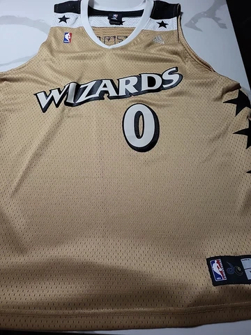 Authentic Adidas Swingman Gilbert Arenas Washington Wizards Gold Xl NBA Jersey Cover