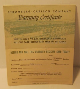 Certificato di registrazione garanzia anni '50 e registro CARTOLINA inutilizzata MOLTO BUONA - Foto 1 di 2