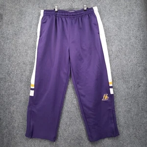 VINTAGE Los Angeles Lakers NBA Sweatpants Men 2XL Purple Ankle Zip Basketball - Picture 1 of 20