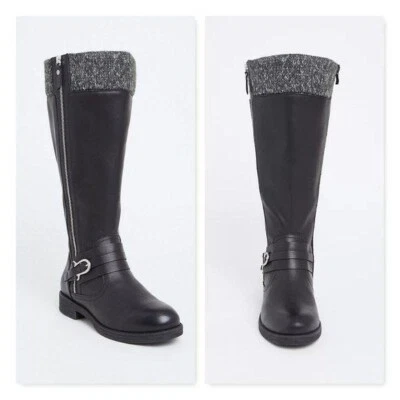 Torrid Faux Leather Sweater Trimmed Knee High Boot 7W NIB - Image 1 of 4