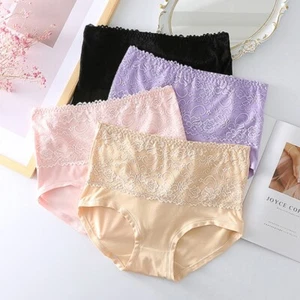 Womens Cotton Underwear High Waist Stretch Briefs Soft Underpants Panties 3 Pack - Picture 1 of 14