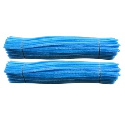 200Pcs  Light Blue Pipe Cleaners Craft Bulk Supplies 12inch x 6mm - Image 1 of 4