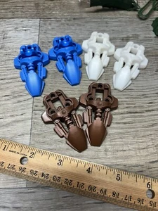 Lego Part 44138 Bionicle Foot Rahkshi Genuine Pearl White Blue Brown Lot Of 6 - Picture 1 of 10