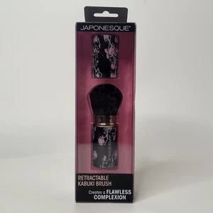NIB Japonesque Retractable Kabuki Brush Pink Flowers - Picture 1 of 6
