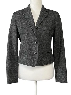 Blazer Lauren Ralph Lauren Mujer 4P Gris Lana Pequeña Tweed Chaqueta Traje Clásico Foto 1 de 4