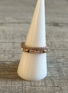 Bomb Party Rings (2 Bands) “Meant To Be Mine” LC White Opal/Rose Gold, Size 9 - Picture 1 of 6