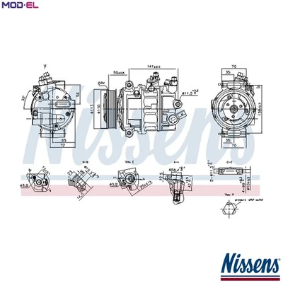 COMPRESSOR AIR CONDITIONING 890893 FOR VW GRAND/CALIFORNIA/Camper TRANSPORTER - Image 1 of 4