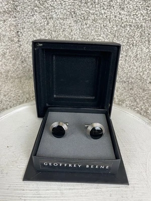 Gemelos Geoffrey Beene clásicos redondos para hombre con caja negros Foto 1 de 4