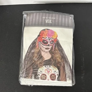 Day Of The Dead Costume Accessory Adult Skelton Bride Costume Veil - Picture 1 of 3