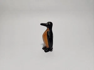 Mini estatuilla antigua primitiva de pingüino arte popular madera tallada de 2" de colección  - Imagen 1 de 11
