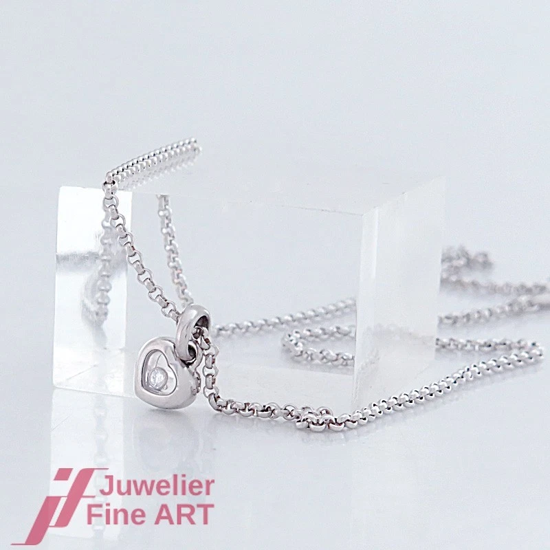 CHOPARD 'Happy Diamonds Icon' - Anhänger mit Kette - 1 Brillant-18K/750 Weißgold - Bild 1 von 4