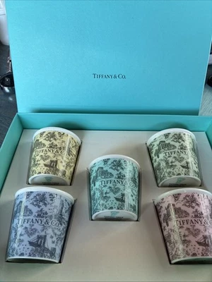 Juego de cinco tazas de café espresso Tiffany And Co. Toile, en Bone China Nuevo en caja Foto 1 de 4