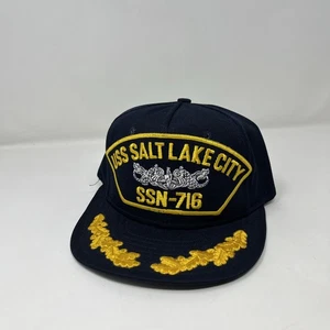 Vintage USS Salt Lake City SSN-716 Marine Snapback Mütze Kappe blau Militär  - Bild 1 von 7