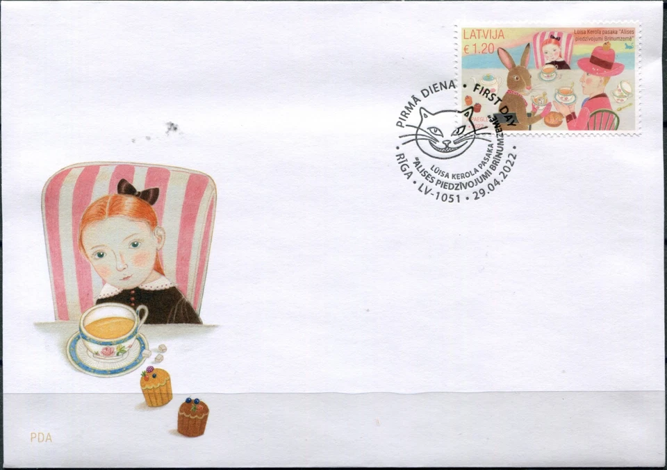 Latvia 2022. Alice's Adventures in Wonderland, by Lewis Carroll (Mint) FDC - Image 1 of 1