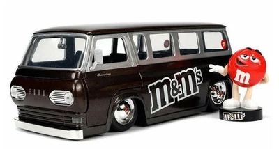 JADA TOYS, Autobus FORD Econoline con figurina M&M'S rossa 1965, 1/24,  JAD32027 - Immagine 1 di 4