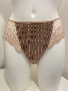 Fantasie Olivia Cappuccino Beige Thong UK 12 Medium see through sheer lace back - Picture 1 of 8